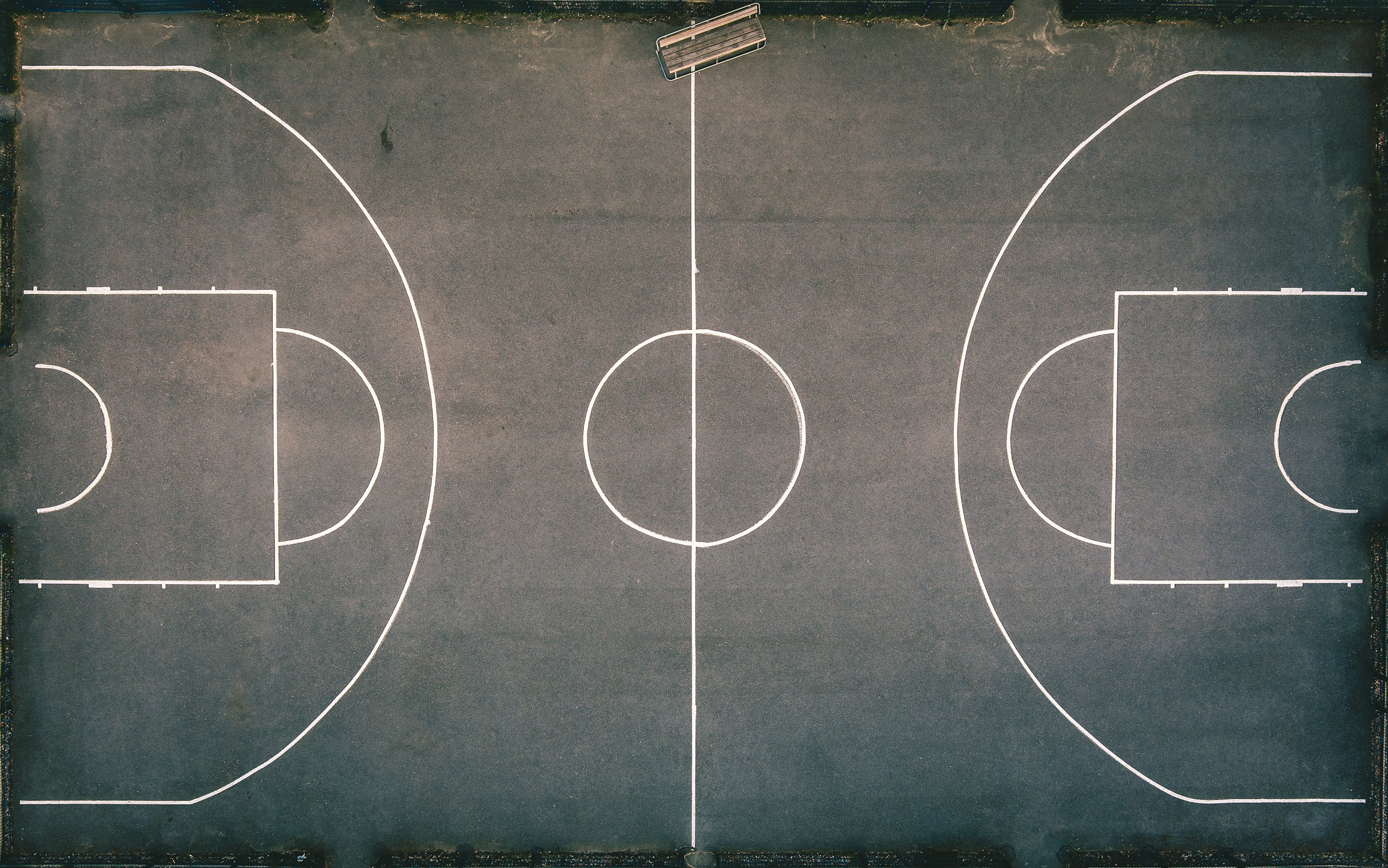 Aerial View of Basketball Court 